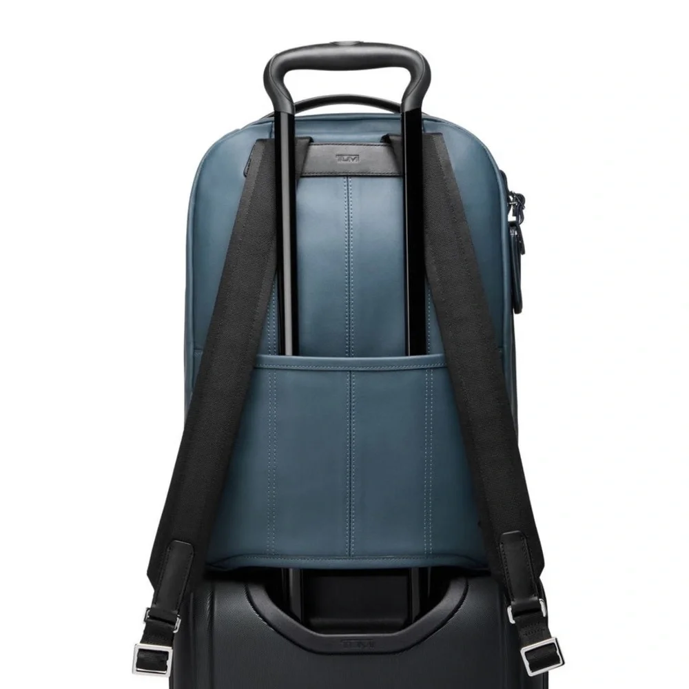NWOT Tumi Harrison Bradner IV Leather Backpack in Pavement Bomb - Picture 5 of 15